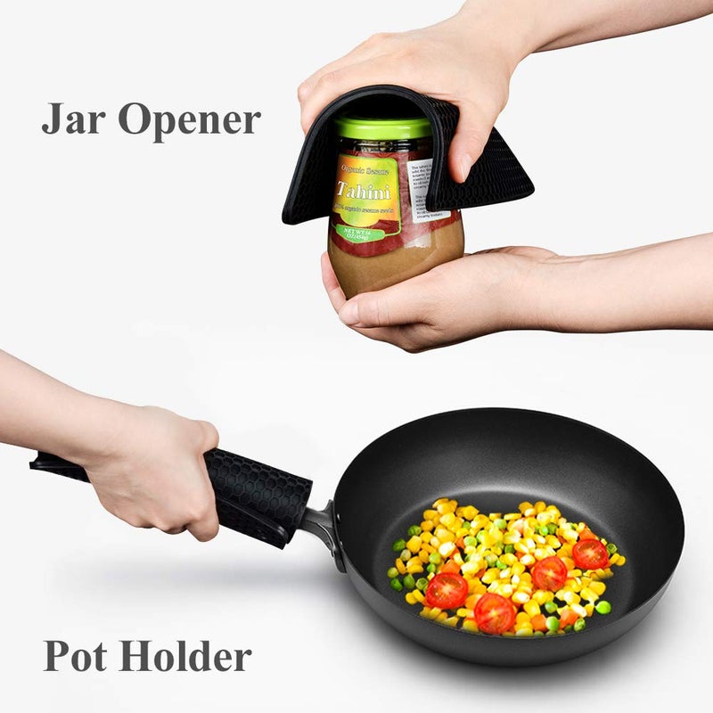 CAKETIME Silicone Trivet Mats Hot Mat - Hot Pads Robust Non Slip Coasters Heat Resistant Mats (Black) - Image 4